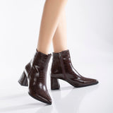 Immaculate Vegan - Prologue Shoes Lilith - Dark Brown Crocodile Ankle Boots