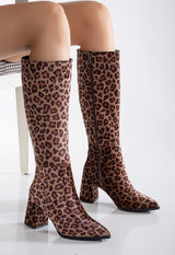 Immaculate Vegan - Prologue Shoes Liza - Leopard Print Knee High Boots