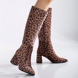 Immaculate Vegan - Prologue Shoes Liza - Leopard Print Knee High Boots