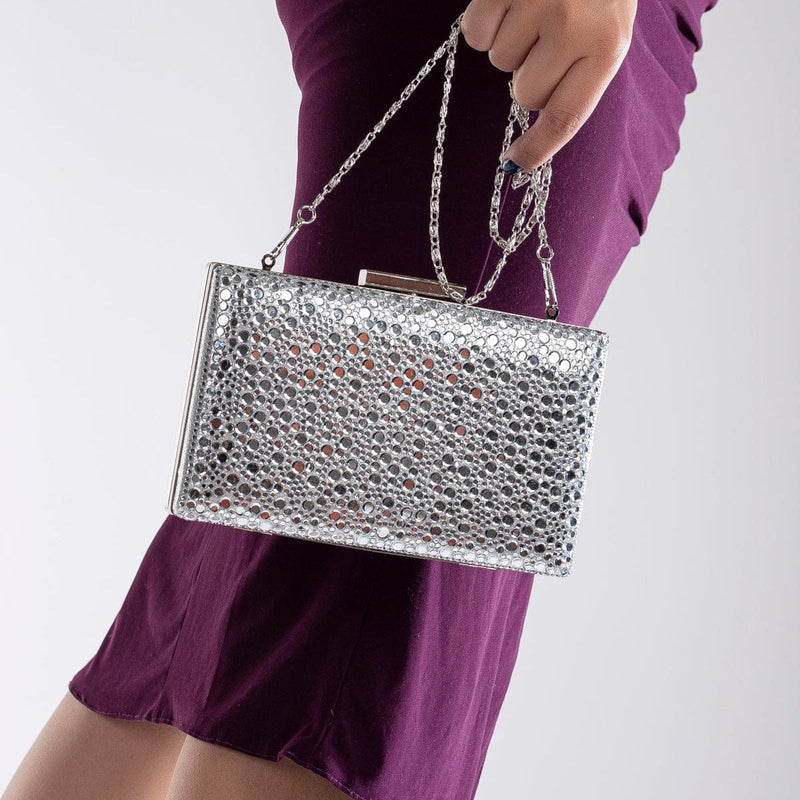 Forever and Always Shoes Clara - Silver Sequin Clutch Silver