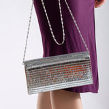 Immaculate Vegan - Forever and Always Shoes Lorena - Silver Vertical Sequin Clutch Silver