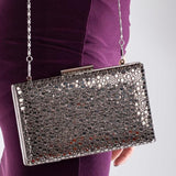 Immaculate Vegan - Forever and Always Shoes Clara - Gray Sequin Glitter Clutch Gray