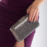 Immaculate Vegan - Forever and Always Shoes Clara - Gray Sequin Glitter Clutch Gray