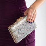 Immaculate Vegan - Forever and Always Shoes Clara - Sparkling Silver/White Sequin Glitter Clutch White