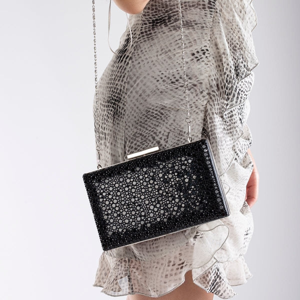 Forever and Always Shoes Clara - Black Sequin Glitter Clutch Black