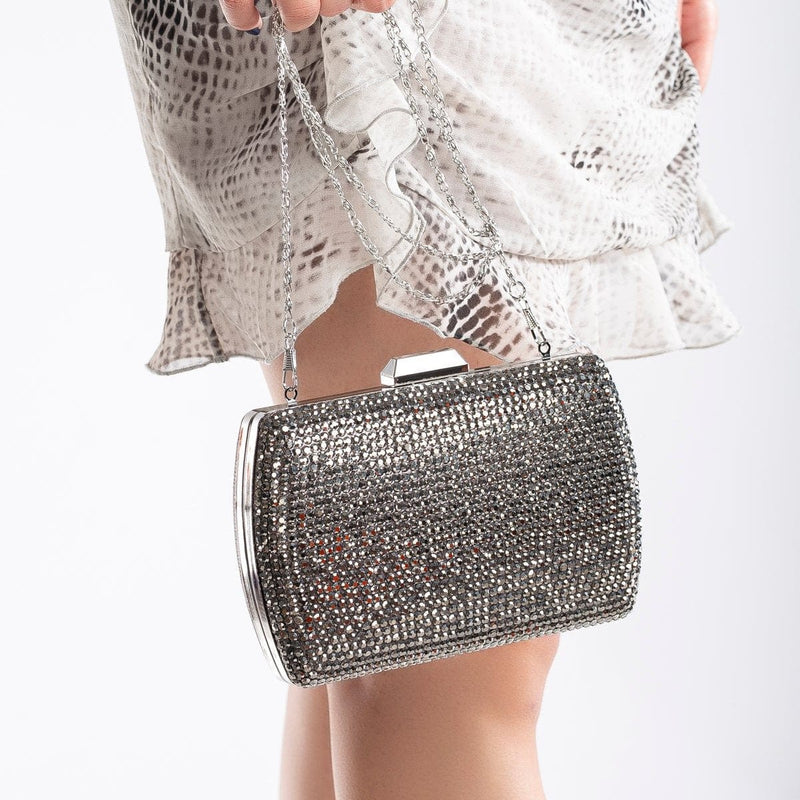 Forever and Always Shoes Francisca - Gray Glitter Clutch Gray