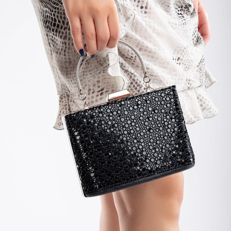 Forever and Always Shoes Alba - Black Sequins Clutch Black