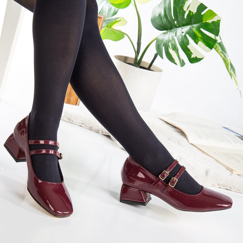 Forever and Always Shoes Lizbeth Vegan Leather Mary Jane Shoes | Red Cherry