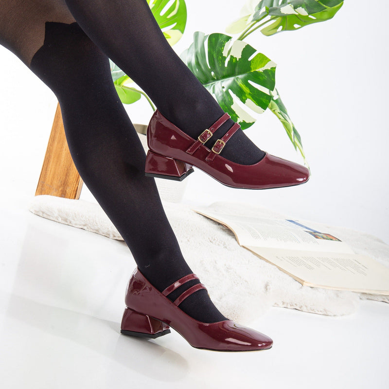 Forever and Always Shoes Lizbeth Vegan Leather Mary Jane Shoes | Red Cherry