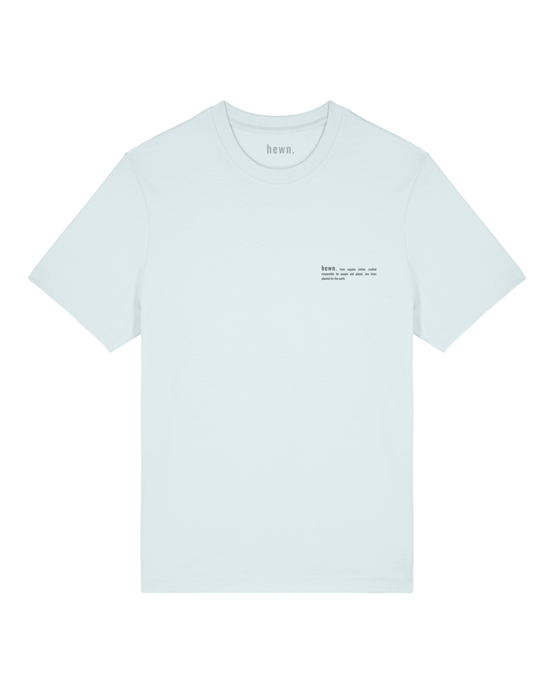 hewn. Mens Organic Cotton Relaxed-Fit T-shirt in Blue Ice