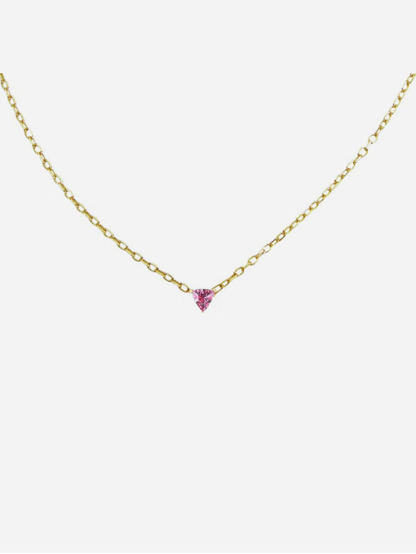 Illuminess™ 14K Gold Vermeil Pink Trillion Necklace | Gold