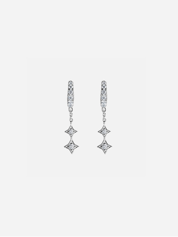 Illuminess™ Mini Sterling Silver Shooting Star Huggies | Silver