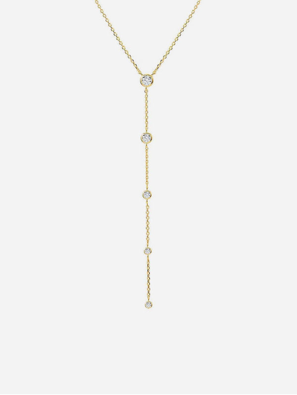 BLOOMTINE Illuminess™ 14K Rose Gold Vermeil Goddess Sparkle Lariat | Gold