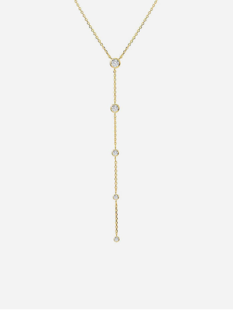 BLOOMTINE Illuminess™ 14K Rose Gold Vermeil Goddess Sparkle Lariat | Gold