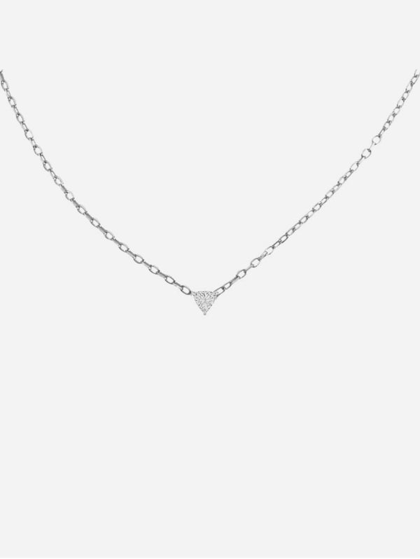 Illuminess™ Sterling Silver Trillion Necklace | Silver
