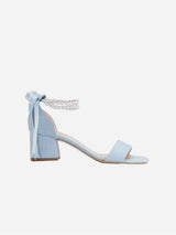 Immaculate Vegan - Forever and Always Shoes Illy - Blue Suede Sandals with Pearls