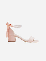 Immaculate Vegan - Forever and Always Shoes Illy - Coral Suede Sandals with Pearls