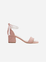 Immaculate Vegan - Forever and Always Shoes Illy - Dusty Pink Suede Sandals with Pearls