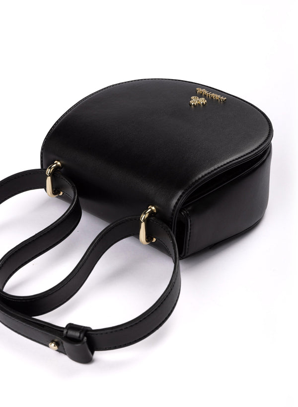 Iris Apple Leather Vegan Mini Bag | Black