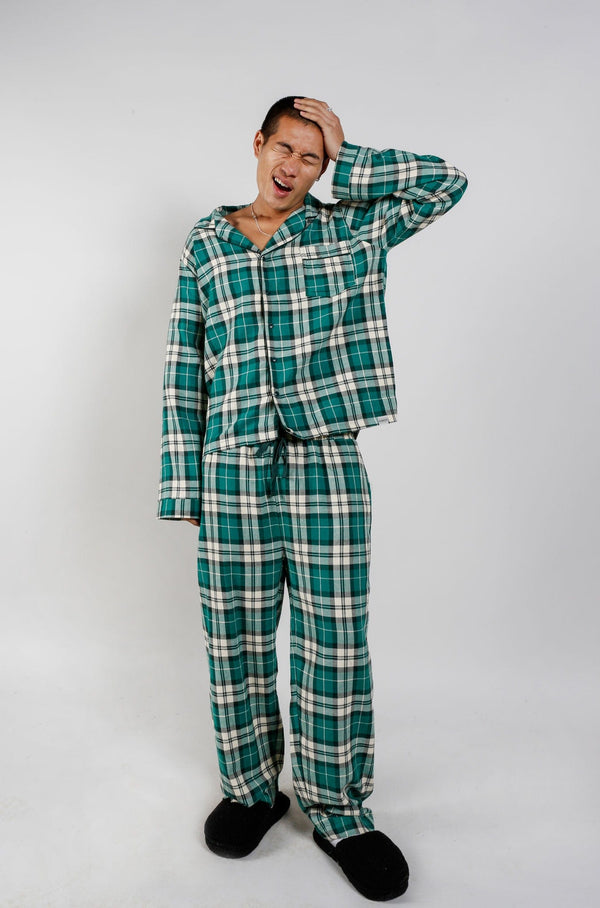 KOMODO Jim Jam Men's Organic Cotton Pyjama Set | Green