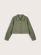 Immaculate Vegan - Baukjen Kristi Organic Cotton Cropped Denim Jacket | Green