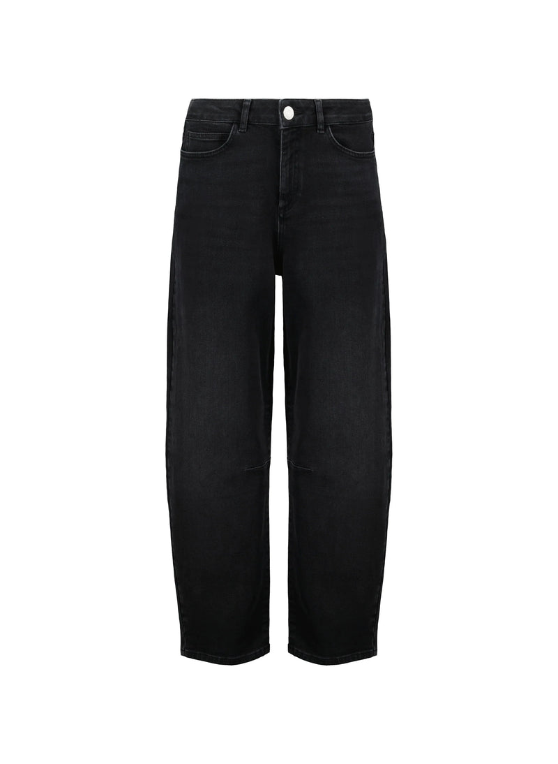 Baukjen Nixi Organic Stretch Cotton Denim Barrel Jeans | Washed Black