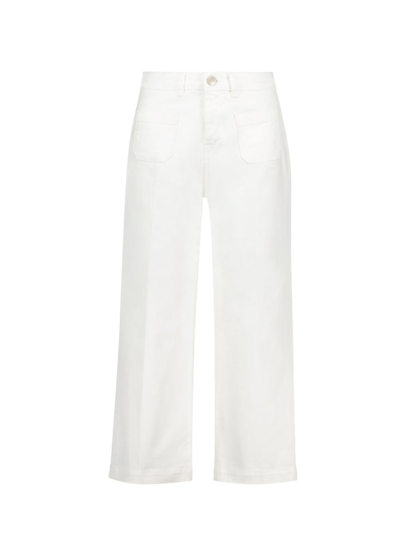 Jena Organic Cotton Stretch Wide Crop Jeans | Soft White