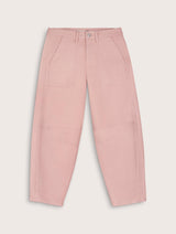 Immaculate Vegan - Baukjen Reece Organic Cotton Stretch Barrel Leg Cargo Jeans | Pastel Pink