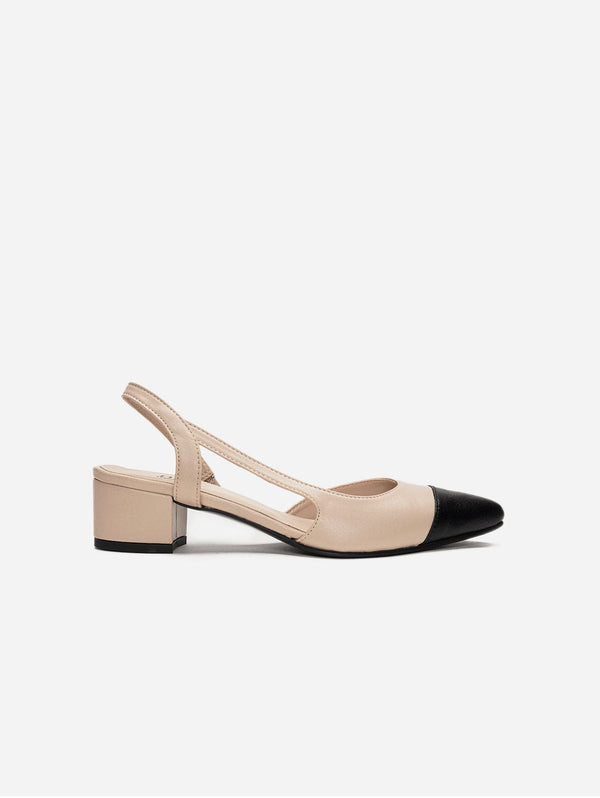 NAE Vegan Shoes Jaque Women's Vegan Leather Slingback Pumps | Beige