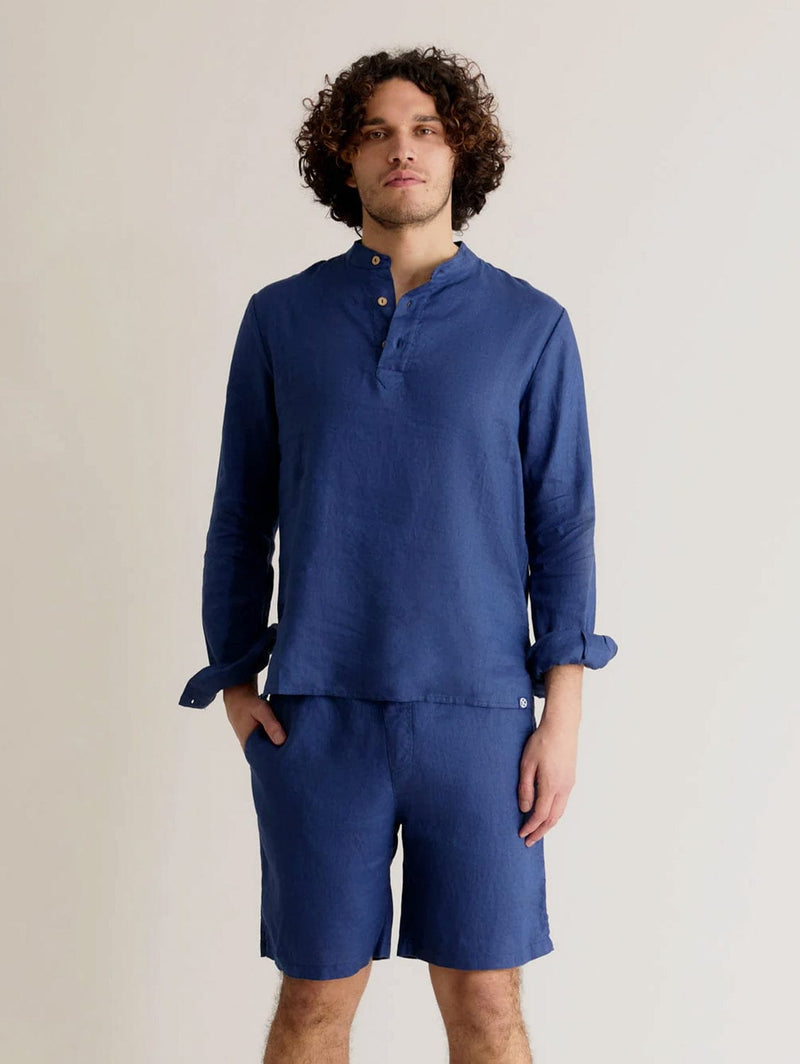 KOMODO Jerry Men's Linen Shorts | Navy