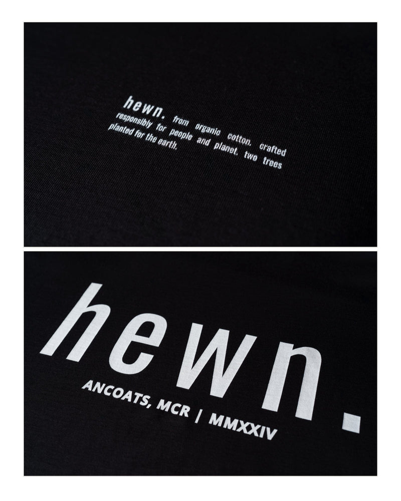 hewn. Mens Organic Cotton Signature Oversized T-shirt in Jet Black
