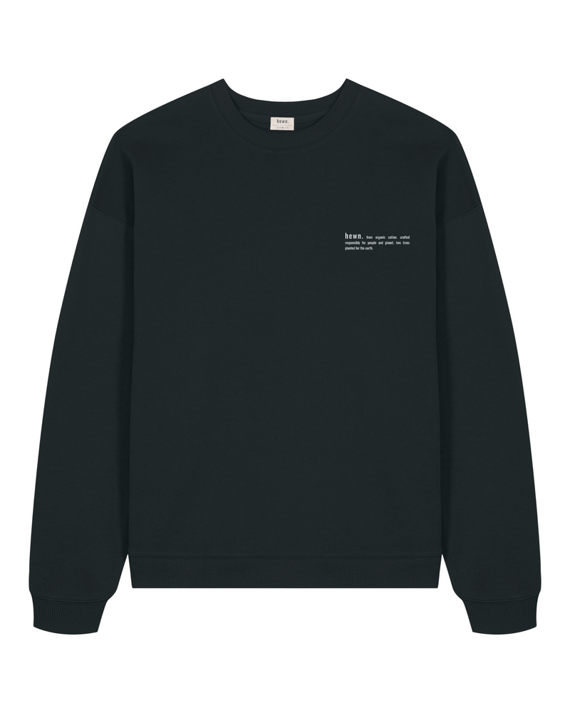 Women's Organic Cotton Signature Oversized Sweatshirt | Jet Black