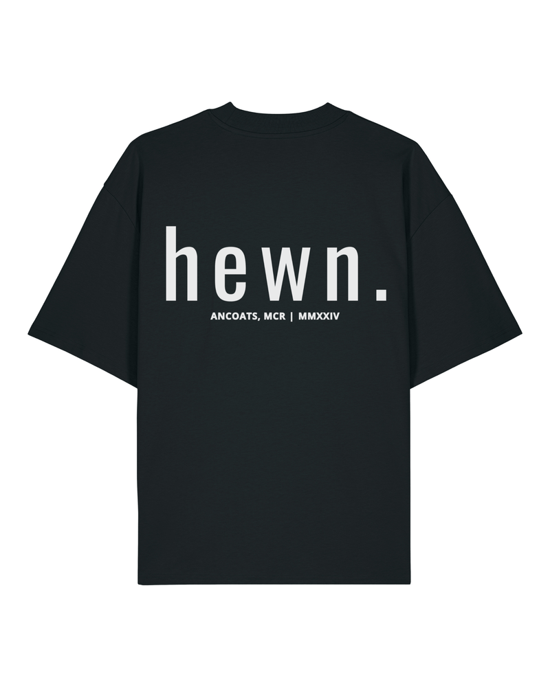 hewn. Mens Organic Cotton Signature Oversized T-shirt in Jet Black