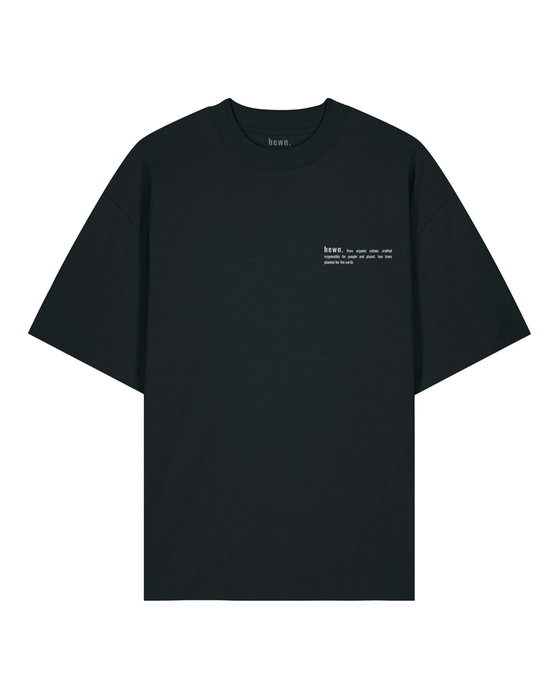 hewn. Mens Organic Cotton Signature Oversized T-shirt in Jet Black