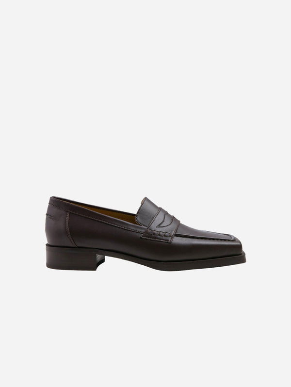 Joan Vegan Olive & Apple Leather Loafers | Brown