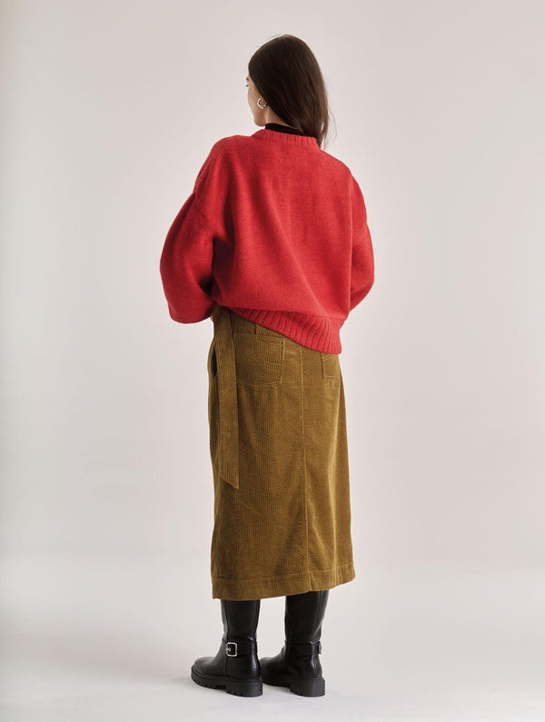 KOMODO Women's Santo Organic Cotton Cord Skirt | Olive