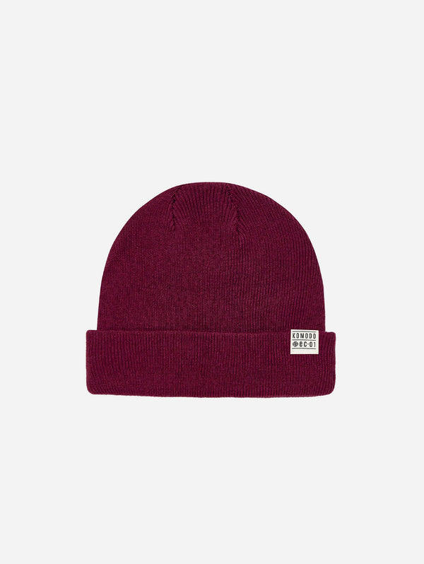 KOMODO Town Unisex Organic Cotton Beanie Hat | Cherry Red One size