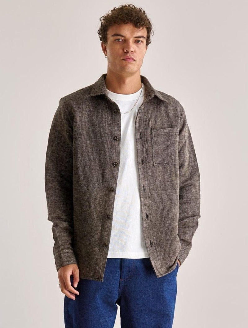 KOMODO Men's Shanti Hand Woven Cotton Over Shirt | Brown