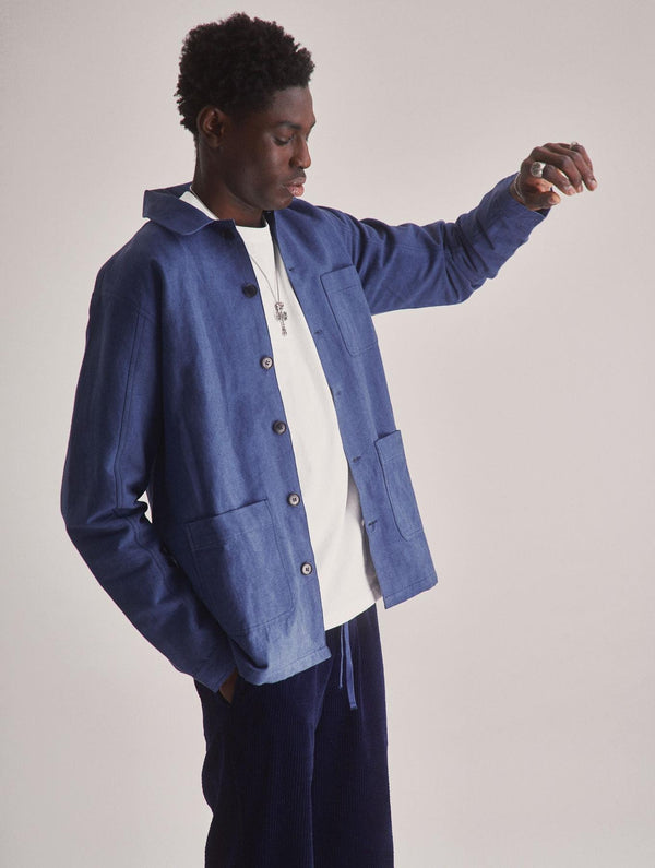 Men's Railway Handwoven Cotton Hemp Blend | Blue