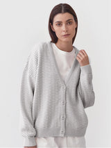 Immaculate Vegan - Mila.Vert Knitted Organic Cotton Button Cardigan | Light Grey