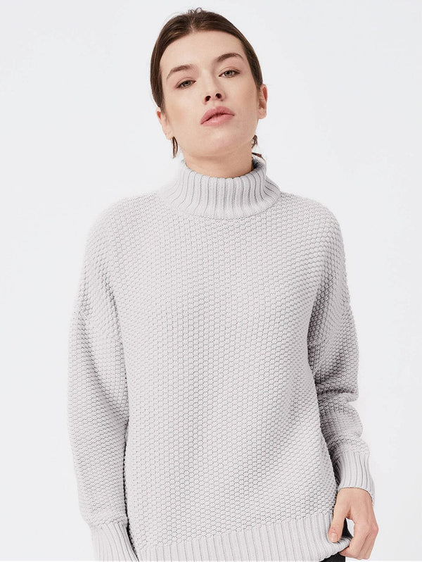 Mila.Vert Knitted Organic Cotton Rice Cubes Jumper | Light Grey XS / Light grey