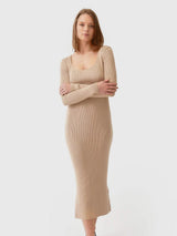 Immaculate Vegan - Mila.Vert Knitted long-sleeved round neck dress