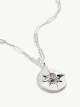 Immaculate Vegan - Under Her Eyes ASTRID NECKLACE <br> Sterling Silver - Pink Rhodochrosite Silver / Silver
