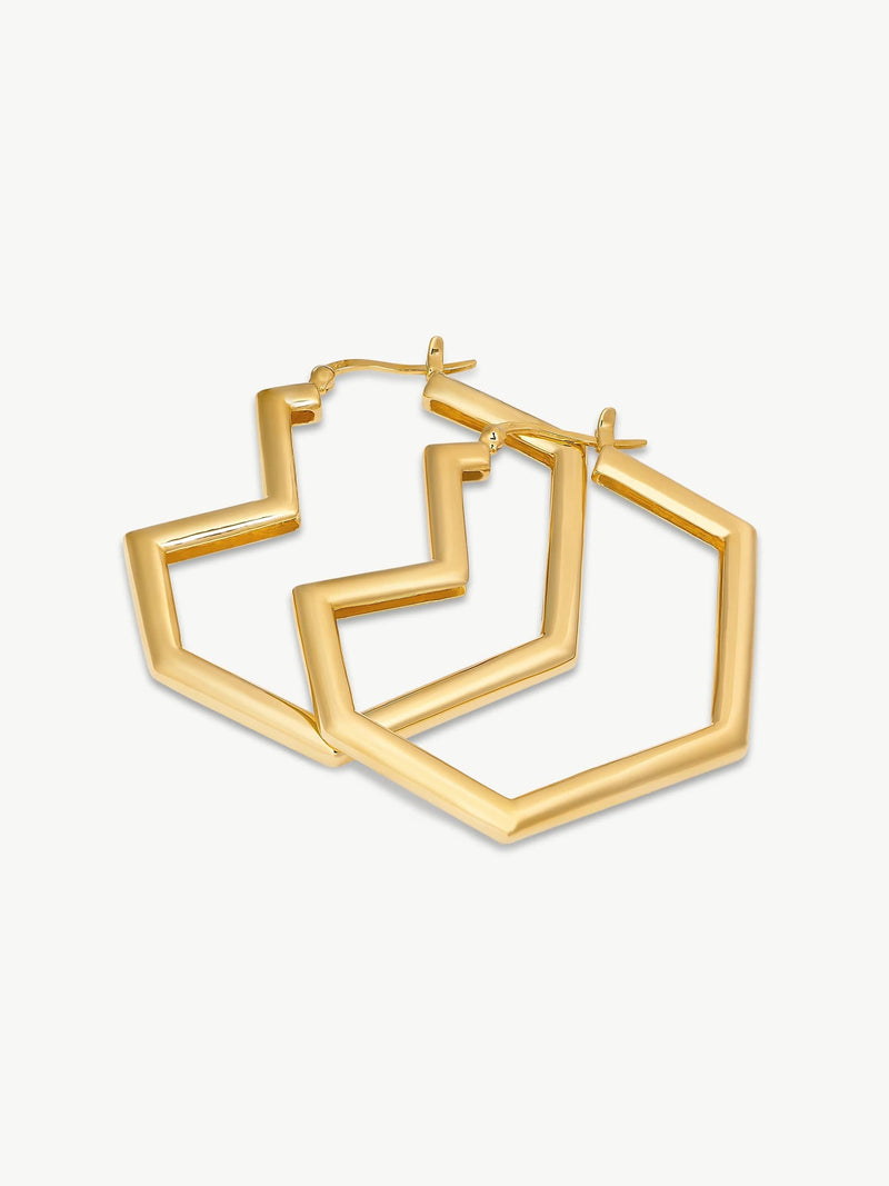 Under Her Eyes DARYL LARGE HOOPS <br> 18k Gold Plated Gold / 18k Gold Plated Silver