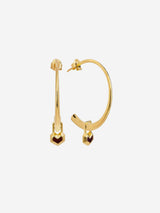 Immaculate Vegan - Under Her Eyes Daryl Charm 18k Gold Plated Small Hoops | Red Tiger Eye Gold / 18k Gold Plated Silver