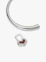 Immaculate Vegan - Under Her Eyes DARYL CHARM SMALL HOOPS <br> Sterling Silver - Red Tiger Eye Silver / Silver