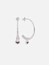 Immaculate Vegan - Under Her Eyes DARYL CHARM SMALL HOOPS <br> Sterling Silver - Red Tiger Eye Silver / Silver