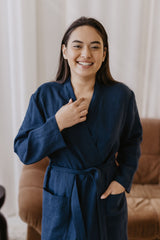 Immaculate Vegan - Laume Linen Delcia Women's Linen Bathrobe | Multiple Colours