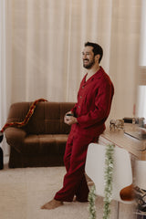 Immaculate Vegan - Perkunas Men's Linen Pyjama Set | Multiple Colours