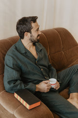 Immaculate Vegan - Laume Linen Perkunas Men's Linen Pyjama Set | Multiple Colours